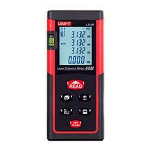 Load image into Gallery viewer, Supports unit selection of meter, inch and feet, Indirect measurement by Pythagorean Theorem | Handheld Laser Distance Meter 0.05 to 40m (0.16 to 131ft) | High accuracy Measurement for distance,area,Volume Wide measuring range | Supports data hold and data clear function, Supports data store/recall function of up to 30 measure | Large LCD with backlight and multi-line display, Function of self calibration
