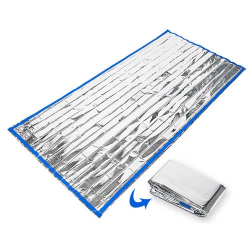 Rescue Blanket provides compact emergency protection in all weather conditions | Made of durable insulation Mylar material | Retains/reflects 90% of body heat | Waterproof and weatherproof | Size of an open blanket: 36 inches x 84 inches