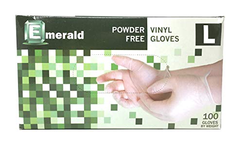 Powder-Free Vinyl | Latex-Free | Beaded Cuff | Box of 100 | Large
