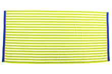 Load image into Gallery viewer, Luxurious Cabana Stripe Towel - Lime Green | Measures 30&quot; x 60&quot;, GSM 425 | Machine Washable, Tumble Dry on Low | Natural materials and free from harmful chemicals and synthetic materials. Safe for family use. | Manufactured and Quality Controlled by Friends &amp; Home
