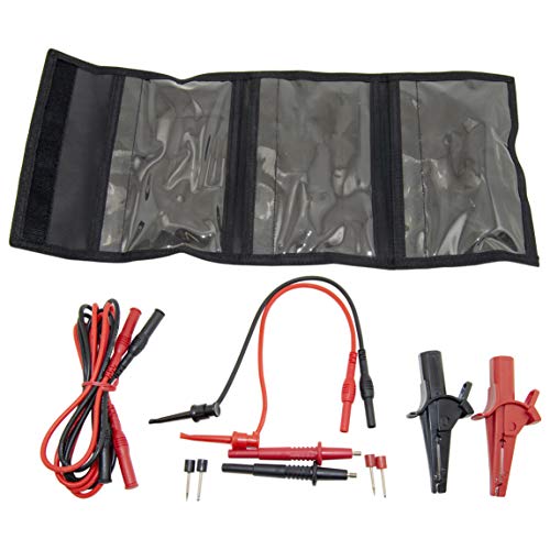 1 each red and black extra large insulated alligator clip set (AL 10481) with screw-on type receptacles | 1 each red and black modular test probes (TL1052) with two types removable tips | 1 each red and black IC hook test lead set (TL1056) which mate with flexible test leads | 1 each red and black 48