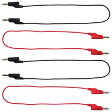 Load image into Gallery viewer, 2 Sets of Red and Black Banana to Banana Test Leads | Includes 2 Red cables and 2 Black cables | Each lead measures 24&quot; long | Wire is 18 gauge | Stackable plugs
