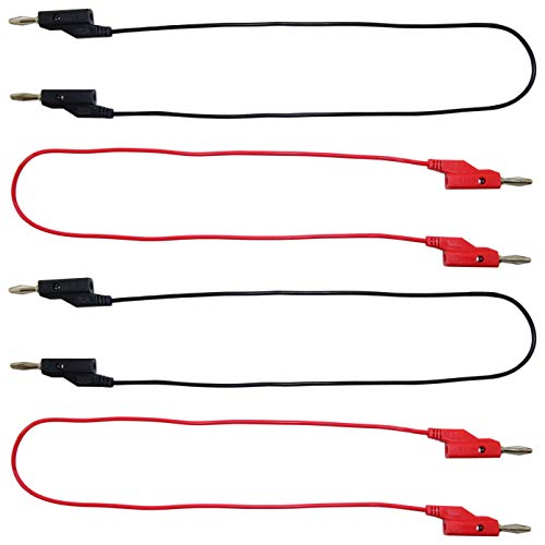 2 Sets of Red and Black Banana to Banana Test Leads | Includes 2 Red cables and 2 Black cables | Each lead measures 24