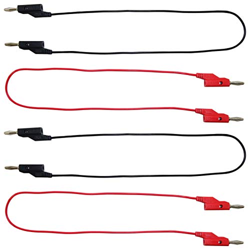 2 Sets of Red and Black Banana to Banana Test Leads | Includes 2 Red cables and 2 Black cables | Each lead measures 24