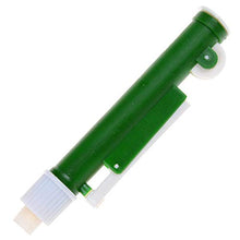 Load image into Gallery viewer, 10mL pipette pump with easy one-hand operation | Rotating the thumb wheel draws or dispenses liquid with precision and ease | Entire contents can be dispensed rapidly by pressing the side lever | Accepts glass and plastic pipettes | Suitable for pipettes up to 10mL
