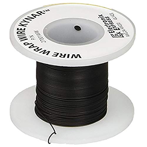 30 Gauge Kynar Wire Wrap Wire | Tin Plated Copper Solid Wire | Color: Black | Length: 100 Feet | Widely use for laptop, motherboard, and LCD display