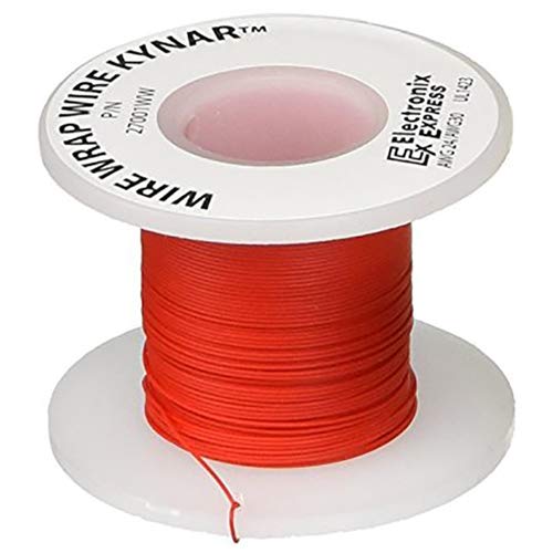 30 Gauge Kynar Wire Wrap Wire | Tin Plated Copper Solid Wire | Color: Red | Length: 100 Feet | Widely use for laptop, motherboard, and LCD display