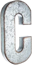 Load image into Gallery viewer, 20" Metal Letter Wall Décor, Silver with Rusted Edges, Galvanized Wall Mountable Decoration for Country, Mid-Century, or Farmhouse Theme
