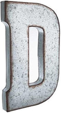 Load image into Gallery viewer, 20" Metal Letter Wall Décor, Silver with Rusted Edges, Galvanized Wall Mountable Decoration for Country, Mid-Century, or Farmhouse Theme
