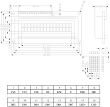 Load image into Gallery viewer, 16x2 Dot Matrix Backlit LCD Module with Driver &amp; Controller, Measures 80×36×9.5mm
