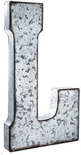 Load image into Gallery viewer, 20" Metal Letter Wall Décor, Silver with Rusted Edges, Galvanized Wall Mountable Decoration for Country, Mid-Century, or Farmhouse Theme
