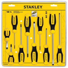Load image into Gallery viewer, Stanley 10 Piece Screwdriver Set with Comfort Grip Handles (STHT60799)
