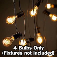 Load image into Gallery viewer, 4 Pack of Dimmable A19 Vintage Edison Light Bulbs with Quad Loop Filament - 60W Incandescent Bulbs, 2200K Amber Glow, E26 Medium Base
