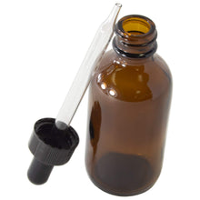 Load image into Gallery viewer, 6 Pack Glass Bottles for Essential Oils with Glass Eye Dropper, 2 oz, 1&quot; Capacity, Amber
