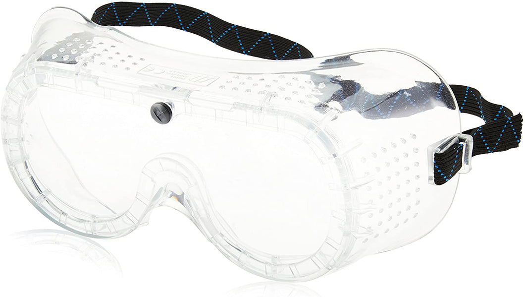 Conforms to facial contours for a very comfortable fit with adjustable elastic band | Medium energy impact resistant against flying particles | Optically correct polycarbonate lens | Fits over prescription glasses | Meets ANSI Z87+
