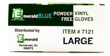 Load image into Gallery viewer, Emerald Shannon Blue Powder-Free Vinyl Gloves 4 Mil - Box of 100 (Large)
