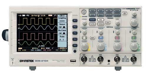 1GS/s Real-Time and 25GS/s equivalent-Time Sampling | 25K Points Record Length Maximum | Large 5.6-in Ultra-bright TFT Color | Up to 27 Automatic Measurements | Three USB ports and one RS232 (standard).