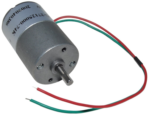 Reduction Ratio: 76.8 to 1 | Motor Speed: 4500 RPM @ 12 VDC | Shaft Speed: 58 RPM @ 12 VDC | Motor Current: Less than or equal to 60mA @ No-Load | Torque: 0.43 kg - cm = 6 oz - in.