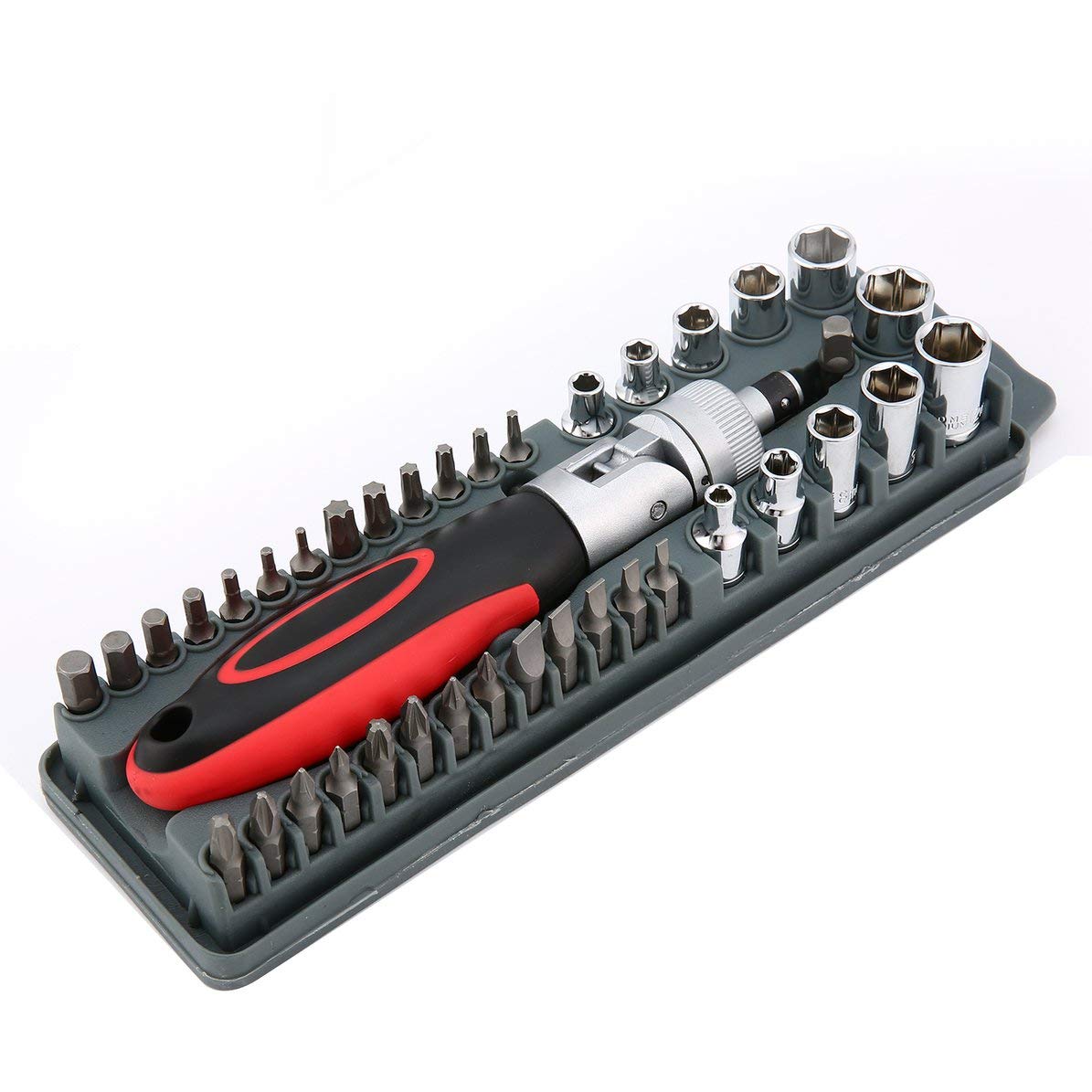40 Piece Reversible Rachet Screwdriver Bits Socket Wrench Set DIY Repa ...