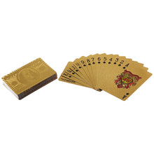 Load image into Gallery viewer, Durable Waterproof Deck of 24K Gold Foil Playing Cards with Hundred Dollar Bill Design
