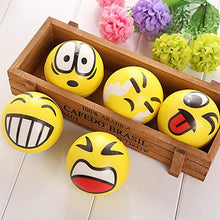 Load image into Gallery viewer, 12 Pack of Smiley Face Emoji Stress Balls - 2.4 Inch Assorted Squeezable Yellow Smilies
