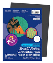 Load image into Gallery viewer, SunWorks Construction Paper by Pacon, the #1 Teacher Approved Brand! | Heavyweight groundwood construction paper | Slightly textured sheets that cuts and folds evenly without cracking | Bright and consistent colors | Excellent value for all arts and craft projects

