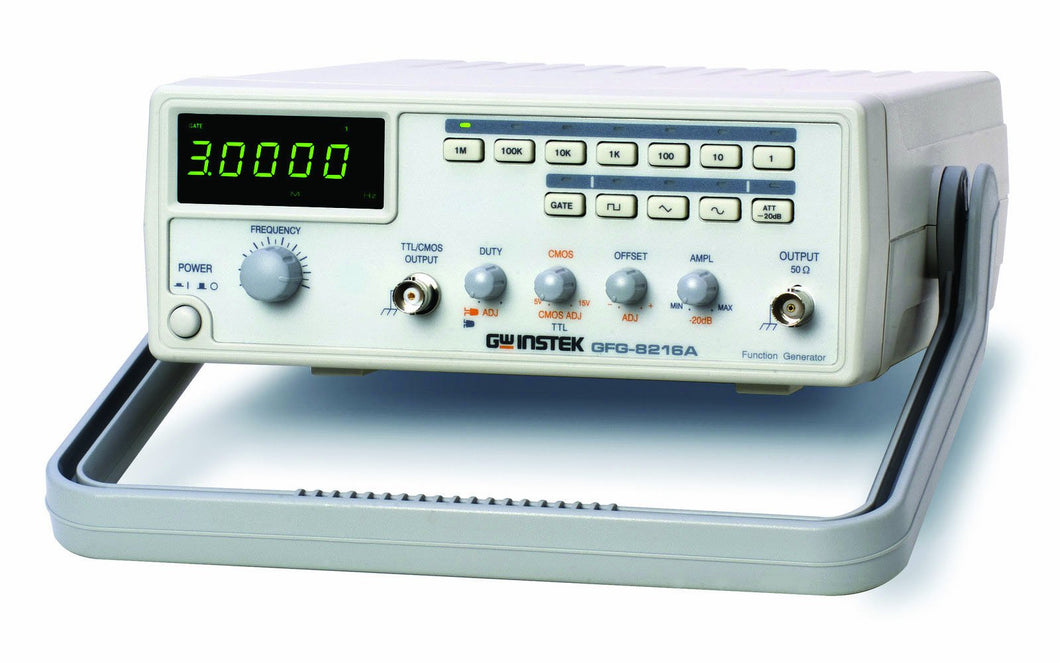 Waveforms: sine, triangle, square, ramp, TTL and CMOS output | External voltage controlled frequency function | Two-steps (-20dBx2) and variable attenuator | It is made to accommodate the applications in audio response testing, vibration testing, servo system evaluation, ultra sound application, etc | Measures 251mm width by 91mm height by 291mm depth