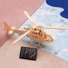 Load image into Gallery viewer, Solar Powered Wooden Helicopter Model with Motor Educational Kit
