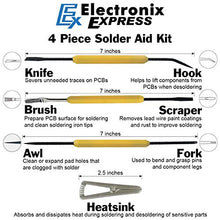 Load image into Gallery viewer, Solder Aid Kit - Includes Brush, Scraper, Knife, Hook, Awl, Fork, and Heatsink - Useful Tools for Surface Preparation, Soldering, and Desoldering
