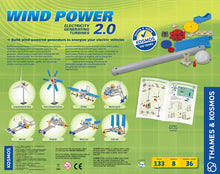 Load image into Gallery viewer, Thames &amp; Kosmos Wind Power 2.0 Science Experiment Kit | Build Wind-Powered Generators to Energize Electric Vehicles | 3-Foot-Tall Long-Bladed Turbine | Experiments in Renewable Energy
