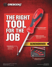 Load image into Gallery viewer, Crescent 3/16-Inch Slotted Screwdriver, 3-inch Shaft Length (CSD33V)
