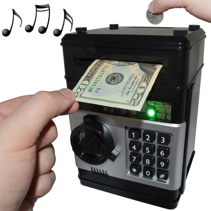 Cash Vault for Kids - Password Protect Your Bills and Coins - Bank Safe Features Sound Effects, Lights, and Music