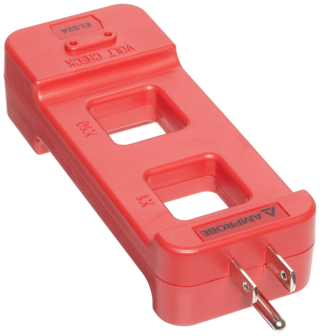 Allows current measurement on any 2- or 3-wire power cord | 1X loop for direct readings, and 10X loop for low-current measurements | Built-in voltage measurement jacks to check for voltage | Rated for 120V and 15A | 