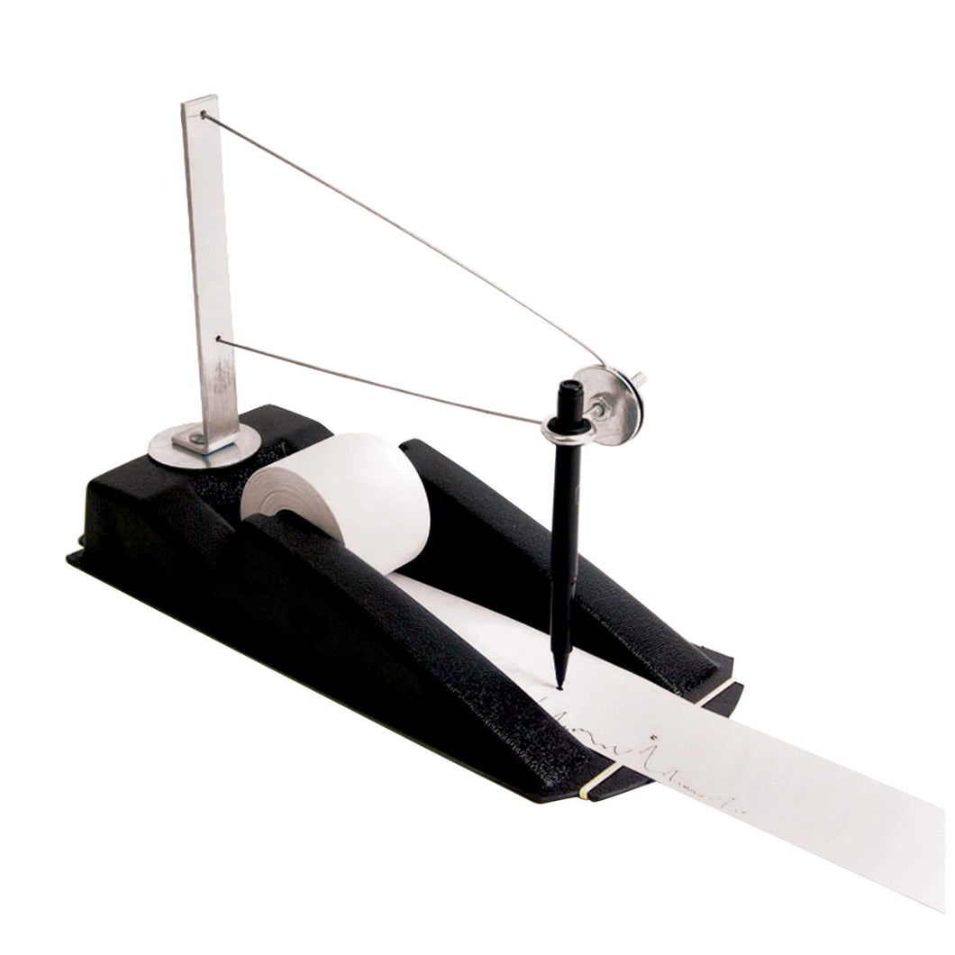 Seismograph model demonstrates the measurement of seismic waves generated by earthquakes | Records the intensity of a simulated earthquake using a stylus and paper roll | Tabletop unit measures 12