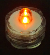 Load image into Gallery viewer, Pack of 12 Waterproof Submersible Flameless Orange Flower LED Tea Lights (Batteries Included) Perfect for Party, Wedding, Events
