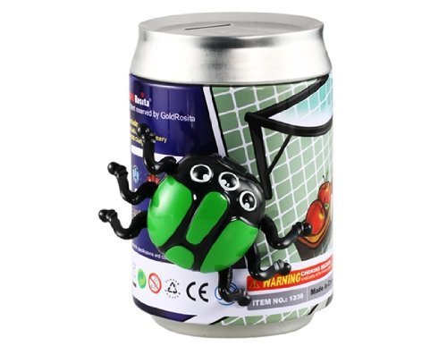 Magnetic crawls around object by itself | Can go around corners on any metal objects | Storage case can be used as a piggy bank | Color: Green | 