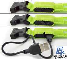 Load image into Gallery viewer, Green Light-Up LED Adjustable Pet Collar (Flashing or Steady Modes) - Rechargeable via USB Cable (Included) (Small)
