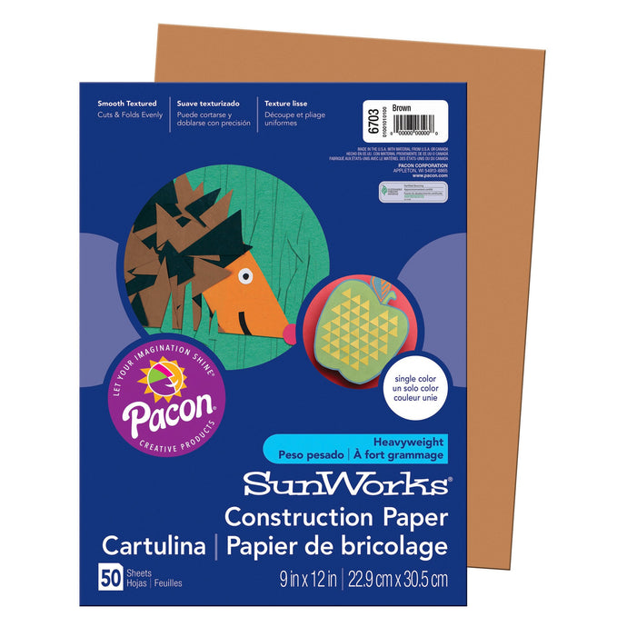 SunWorks Construction Paper by Pacon, the #1 Teacher Approved Brand! | Heavyweight groundwood construction paper | Slightly textured sheets that cuts and folds evenly without cracking | Bright and consistent colors | Excellent value for all arts and craft projects