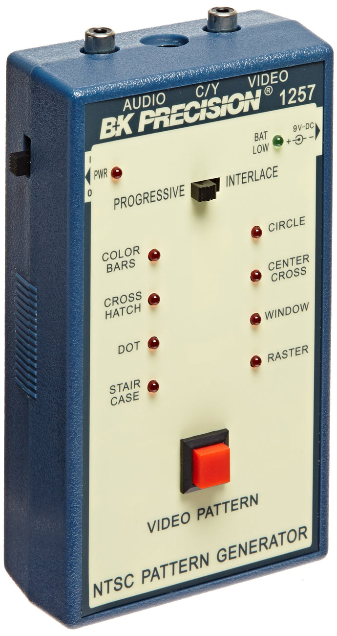S Video, composite video, audio output | Interlace or progressive scanning system | 9VDC battery (included) | AC adapter available | 