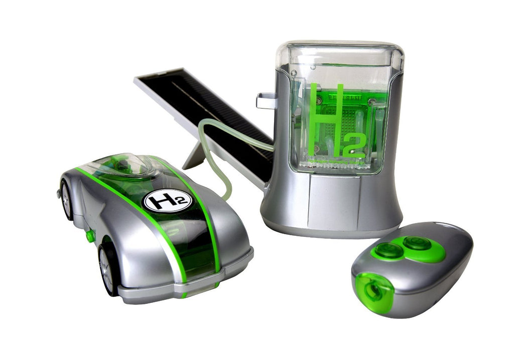 Horizon puts renewable energy technology into the hands of our future scientists | H-Racer combines hydrogen with oxygen to generate a DC current | Includes solar cell, hydrogen station, remote control, hydrogen fuel cell car assembly parts, manual and experiment guide | H-racer 2.0 runs faster and longer than the original H-racer | 