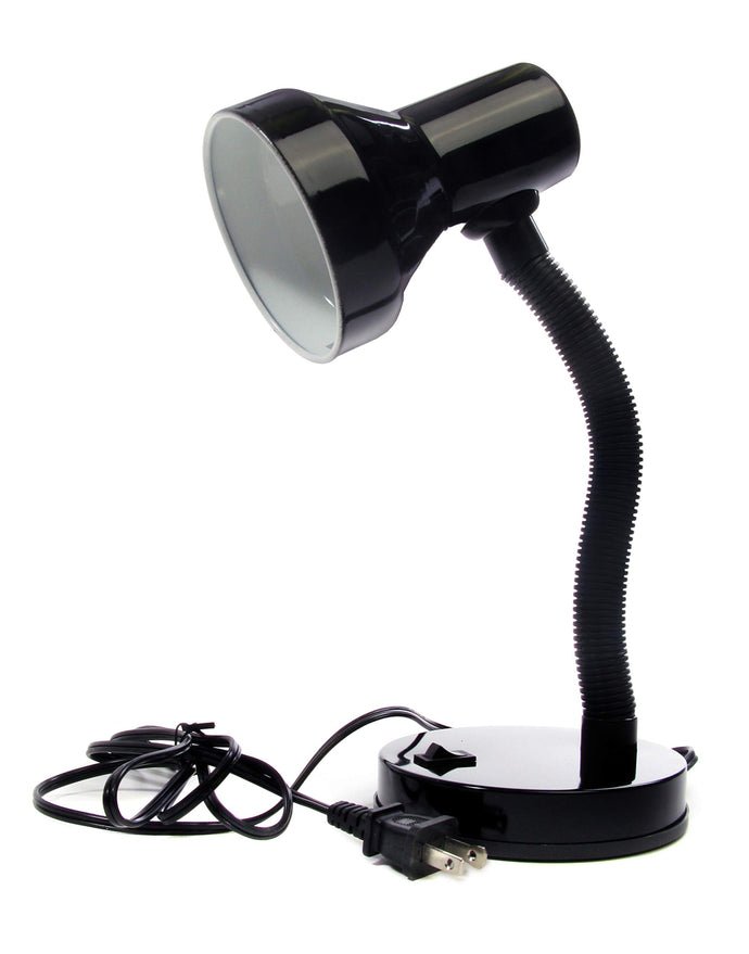 Gooseneck table top lamp for adjustable direction of light | Uses 60W standard base light bulb (sold separately) | Switch in lamp base | 12