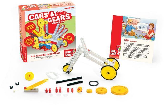Experiment with wheels, gears, and energy transmission | Build tricycles, bicycles, cars, and motors | Little Labs | Original best selling series | Cars and Gears Science