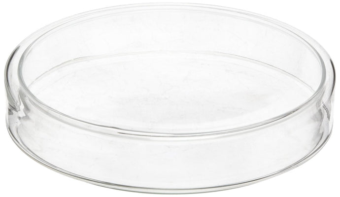 Flint glass petri dish bottom for culturing cells and other scientific applications | 98mm outside diameter, 90mm inside diameter, and 18mm high | Clear for viewing contents | Flint glass for unheated use | 