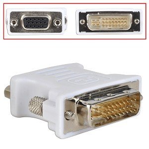 DVI-I Dual-Link (M) to 15-Pin VGA (F) Adapter General Features: 24+5-pin DVI-I to 15-pin VGA | DVI-I Dual-Link Male connector 15-pin VGA Female connector White color