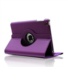 Load image into Gallery viewer, Purple 360 Degree Rotating Leather Stand Cover for Apple iPad 2 and iPad 3
