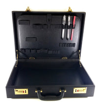 Load image into Gallery viewer, Lockable Briefcase - Black Leather - Toolcase Electronix Express

