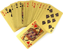 Load image into Gallery viewer, Durable Waterproof Deck of 24K Gold Foil Playing Cards with Hundred Dollar Bill Design
