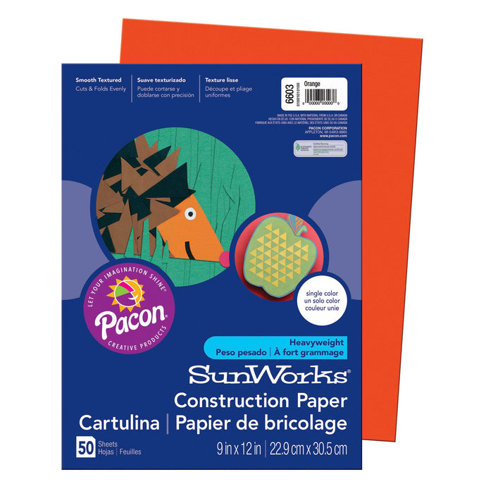 SunWorks Construction Paper by Pacon, the #1 Teacher Approved Brand! | Heavyweight groundwood construction paper | Slightly textured sheets that cuts and folds evenly without cracking | Bright and consistent colors | Excellent value for all arts and craft projects