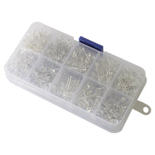 Load image into Gallery viewer, 300 Piece Clear LED Light Emitting Diode Assortment, Includes 3mm and 5mm, Bright White Red Blue Green Yellow
