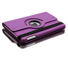 Load image into Gallery viewer, Purple 360 Degree Rotating Leather Stand Cover for Apple iPad 2 and iPad 3
